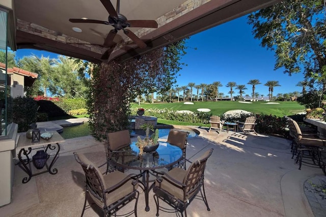 view of patio / terrace with ceiling fan