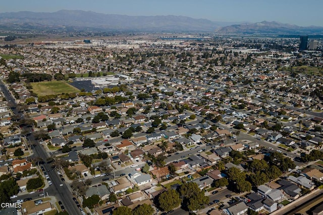 drone / aerial view with a mountain view