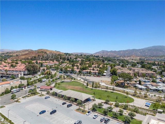 bird's eye view featuring a mountain view