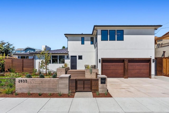 contemporary house with a garage