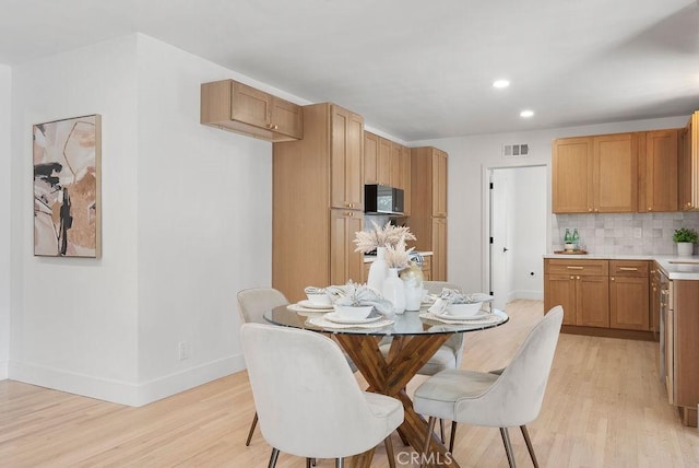 interior space with light hardwood / wood-style flooring