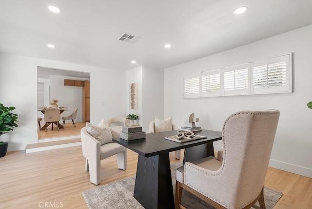 dining room featuring light wood-type flooring