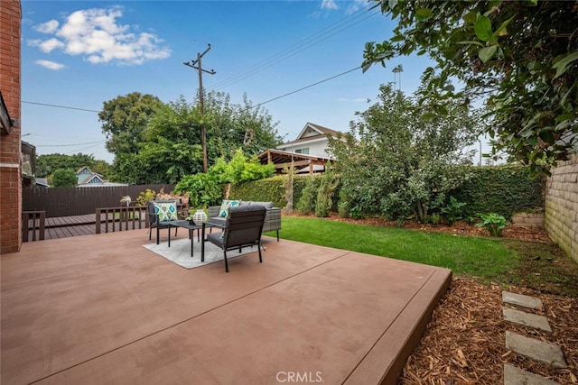 view of patio / terrace featuring outdoor lounge area