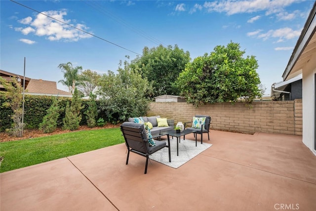 view of patio with outdoor lounge area