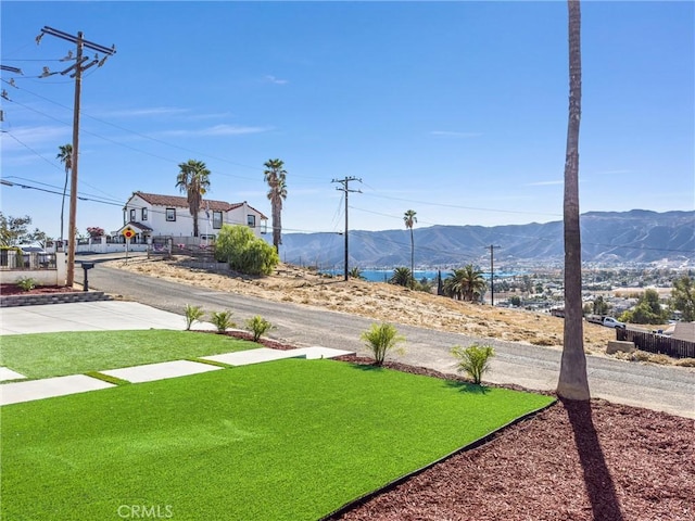 view of street with a mountain view