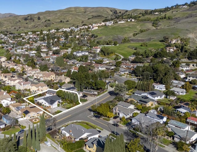 aerial view with a mountain view