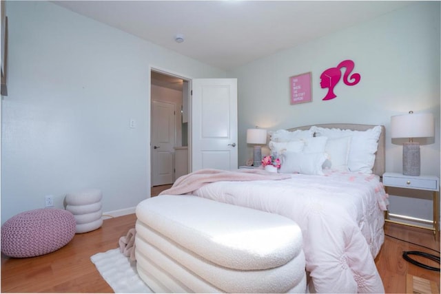 bedroom featuring light hardwood / wood-style flooring