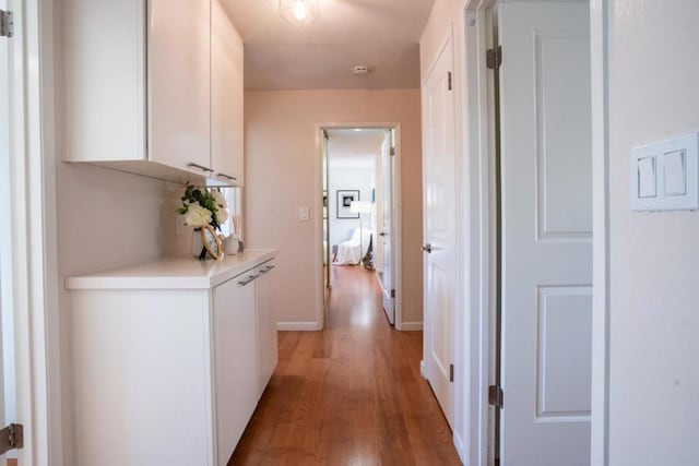 hall featuring light wood-type flooring