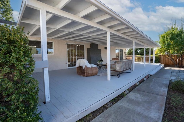 view of patio / terrace with a wooden deck