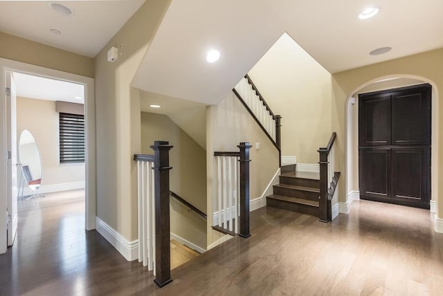 interior space featuring wood-type flooring