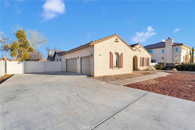 exterior space featuring a garage