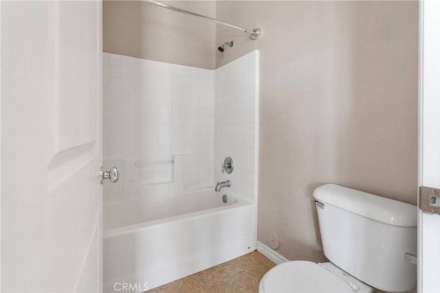 12573 Cabazon Ct, Apple Valley, CA 92308 - bathroom with baseboards, toilet, and shower / bath combination