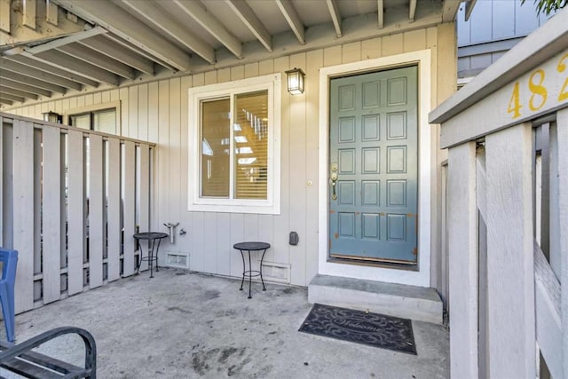 view of doorway to property