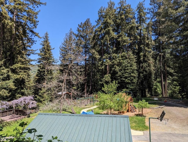 view of yard featuring a playground