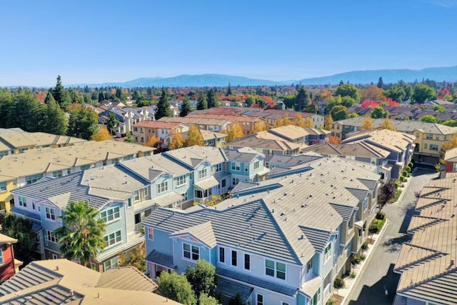 aerial view with a mountain view