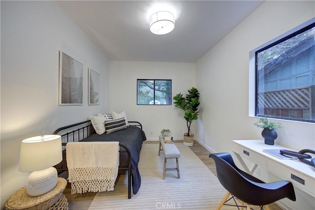 interior space with light hardwood / wood-style flooring