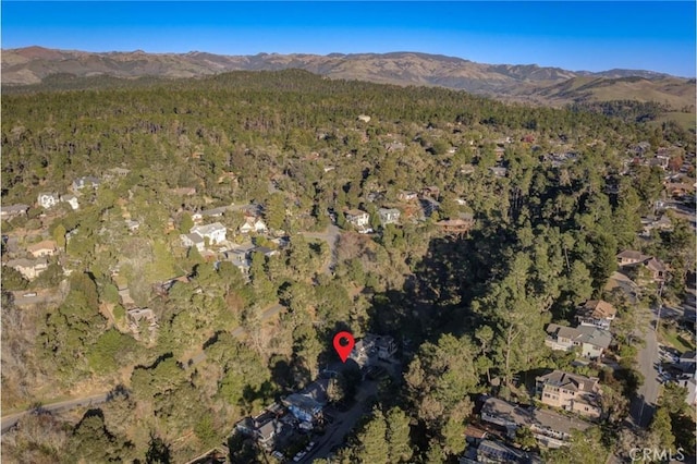 bird's eye view with a mountain view