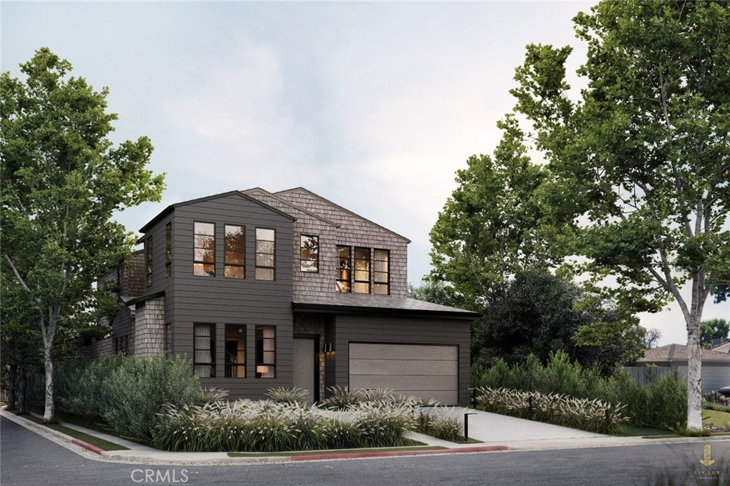 view of front of home with a garage