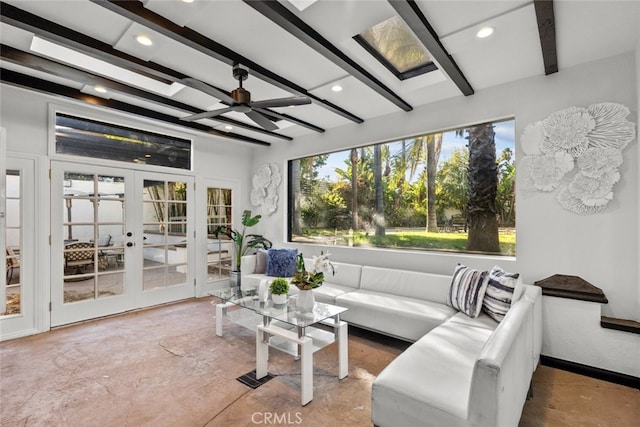 5157 Avenida Oriente, Tarzana, CA 91356 - sunroom featuring french doors and beam ceiling