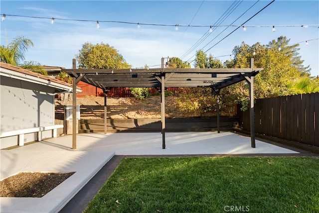 view of patio with a pergola