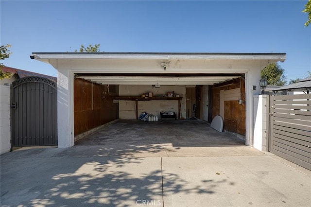 view of garage