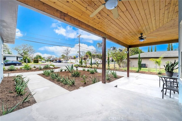 view of patio / terrace featuring ceiling fan