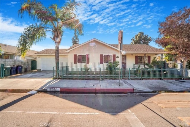 single story home featuring a garage