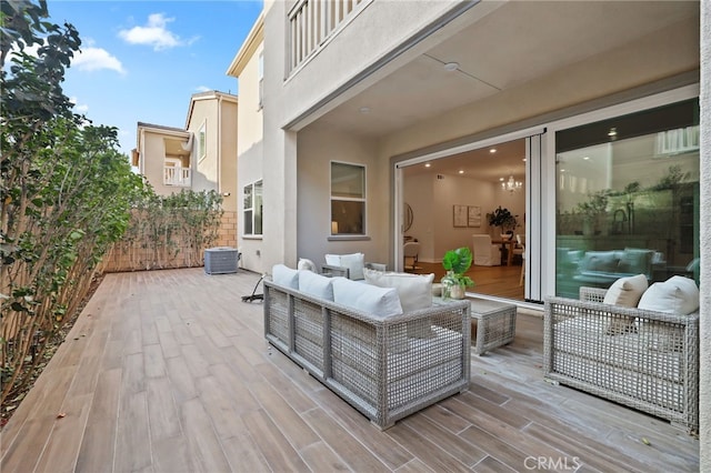 view of patio / terrace featuring an outdoor living space