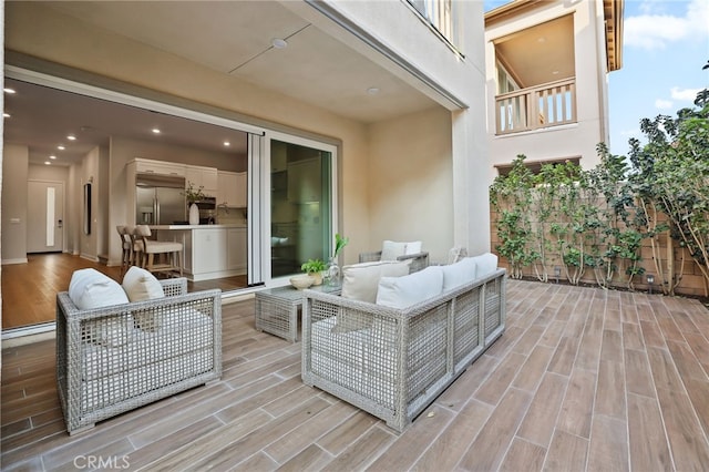 view of patio / terrace with an outdoor living space