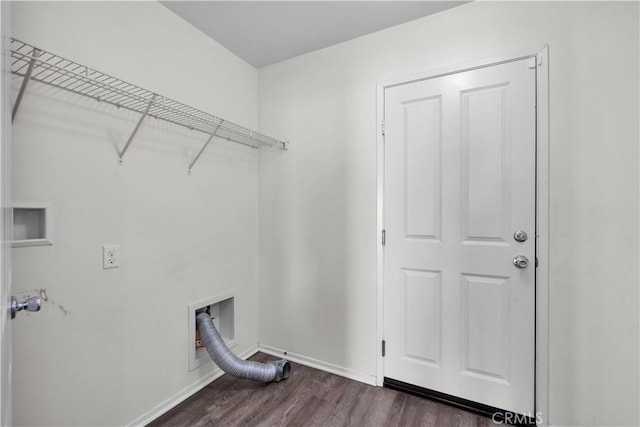 laundry room featuring dark hardwood / wood-style floors