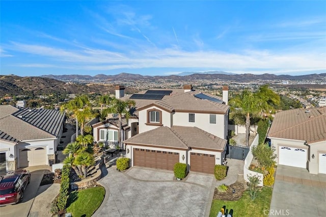 bird's eye view with a mountain view