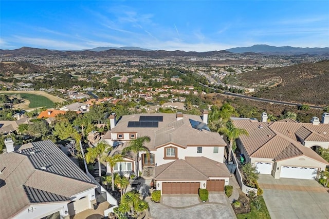 bird's eye view featuring a mountain view