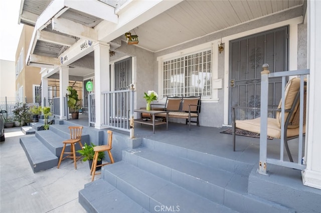 view of patio with covered porch