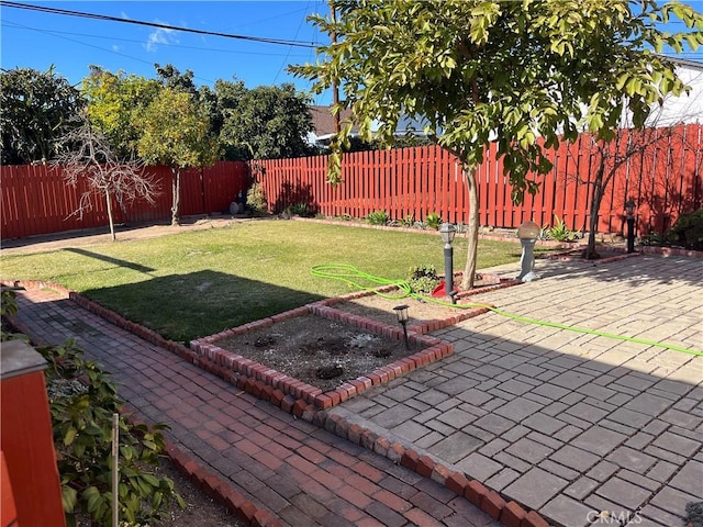 view of yard with a patio area