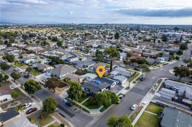 bird's eye view featuring a residential view