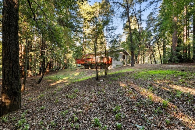 view of yard featuring a deck