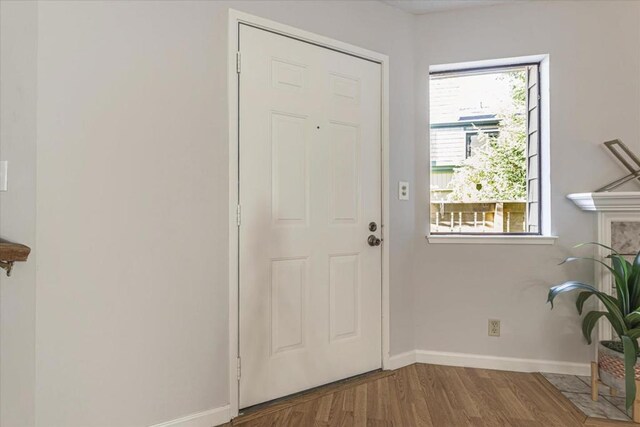 foyer featuring hardwood / wood-style flooring