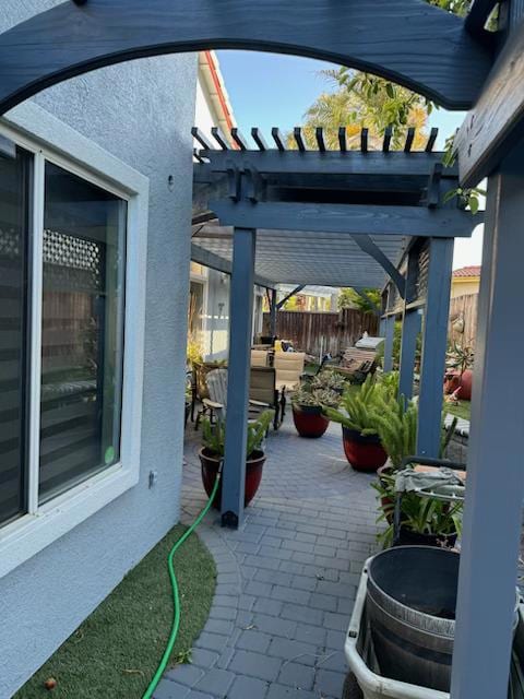 view of patio / terrace with a pergola