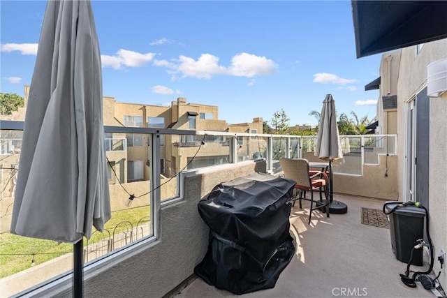 balcony featuring grilling area