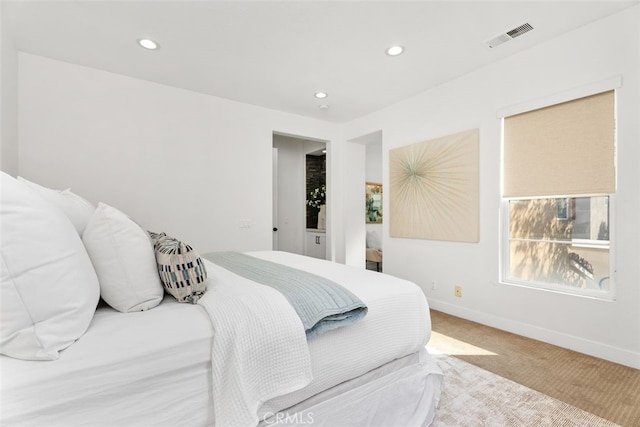 view of carpeted bedroom