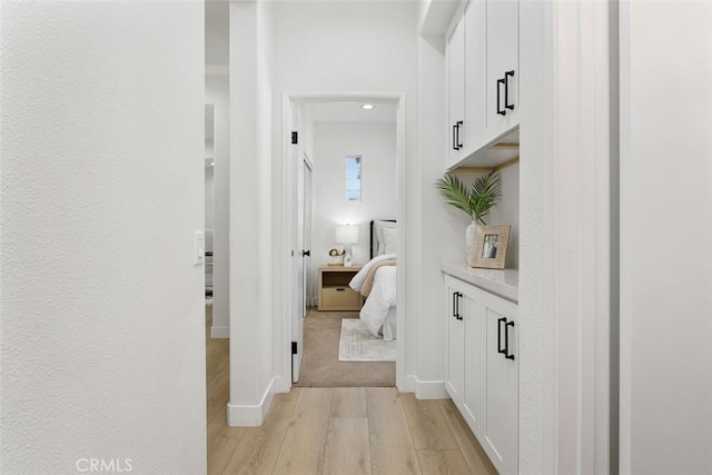 hall featuring light hardwood / wood-style flooring