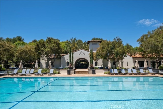 view of pool with a patio area