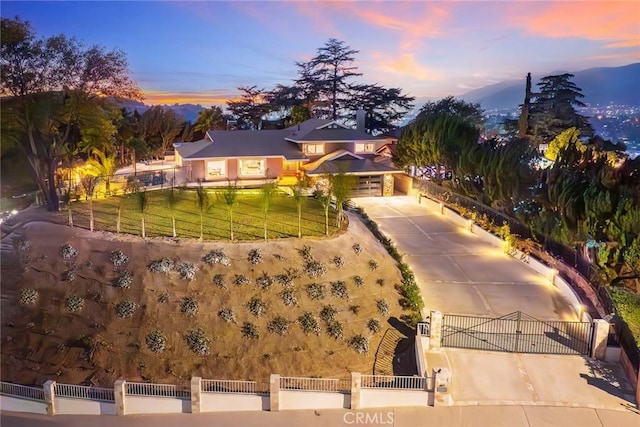 view of front of house with a lawn