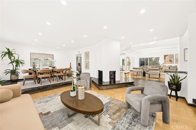 living room featuring light hardwood / wood-style floors