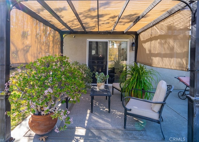 view of patio / terrace featuring a pergola