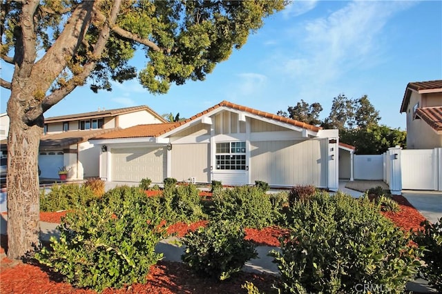 exterior space featuring a garage