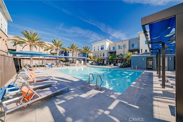 view of pool with a patio