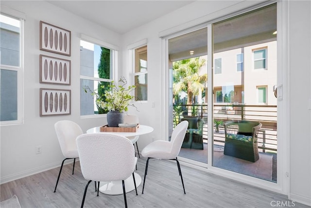 dining room featuring light hardwood / wood-style floors