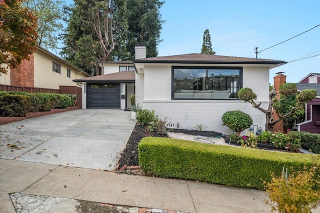 view of front of house with a garage