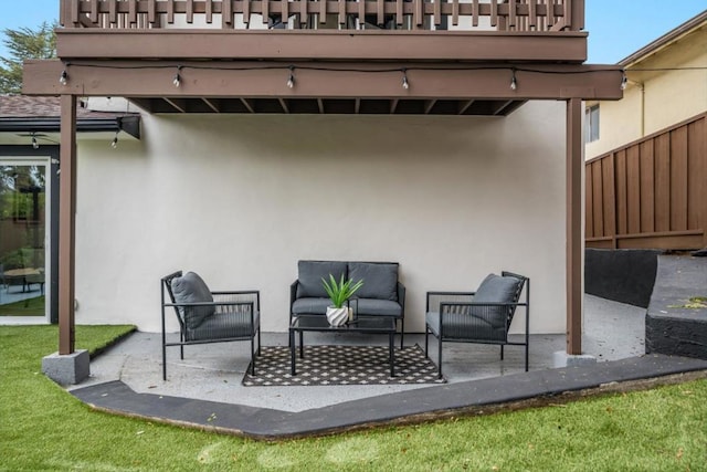 view of patio featuring outdoor lounge area